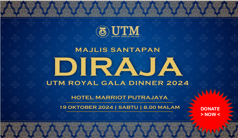 UTM terus komited mengumpul dana melalui pelbagai kaedah untuk membantu lebih 50 
peratus pelajar UTM yang kurang berkemampuan (B40) dan amat memerlukan 
bantuan. Majlis Santapan Diraja UTM (UTM Royal Gala Dinner) yang dianjurkan secara 
dwi tahunan adalah salah satu kaedah pengumpulan dana untuk membantu pelajar 
tersebut melalui pelbagai bentuk seperti pemberian biasiswa, bantuan sara hidup, 
bantuan yuran pengajian, bantuan perubatan, bantuan makanan percuma, bantuan 
penyediaan peralatan pembelajaran dan sebagainya. Kami mengucapkan jutaan terima 
kasih kepada semua penyumbang yang budiman untuk menghulurkan sumbangan tunai 
bagi membantu pelajar UTM yang amat memerlukan bantuan kewangan.